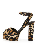 Lavinia Leopard-Print Platform Sandal, Brown/Multi