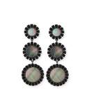 Deco Flower Drop Earrings, Black