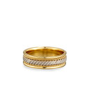 Gents Twisted 18K Yellow & White Gold Wedding Band Ring, Size 10 