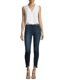 The Charlie Ankle Skinny Jeans with Frayed Hem, Tania