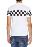 Checkered Polo Shirt, White