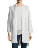 Kimono Silk Cotton Interlock Jacket, Bone  