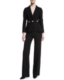 Tuffni High-Waist Wide-Leg Sailor Pants, Black