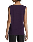 Textured Knit Tank Top, Plum, Petite