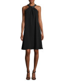 Sleeveless Chiffon Cocktail Dress, Black