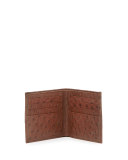 Ostrich Bi-Fold Wallet, Brown