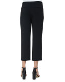 Clara Straight-Leg Cropped Trousers, Black