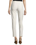 Washable Stretch-Crepe Ankle Pants, Bone
