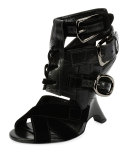 Multi-Strap 110mm Wedge Sandal, Black