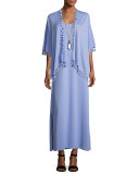 Pique Knit Long Tank Dress, Lavender