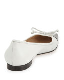 Wendy Pointed-Toe Ballerina Flat, White/Black