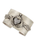Modern Winged Claddagh Cuff with Diamonds