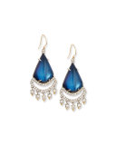 Crystal Lace Chandelier Earrings, Blue Velvet