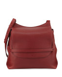 Sideby Calf Crossbody Bag, Brick Red