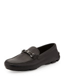 Saffiano Plaque-Strap Driver, Black