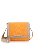 Tarah Snake-Embossed Crossbody Bag, Orange