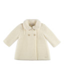 Knit Double-Breasted Coat, Ivory, Size 12M-4