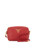 Small Saffiano Camera Crossbody Bag, Red (Fuoco)