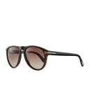 Kurt Acetate Aviator Sunglasses, Brown 