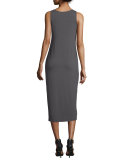 Sleeveless Scoop-Neck Midi Dress