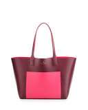 jones street posey colorblock tote bag, mulled berry/pink confetti