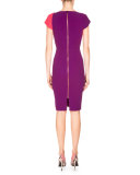 Tournay Colorblock Sheath Dress, Grape/Watermelon