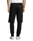 Double-Layer Jogger Pants, Black