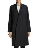Organic-Cotton/Nylon A-line Knee-Length Jacket, Plus Size  