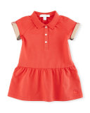 Cali Smocked Raglan Polo Dress, Red, Size 6M-3