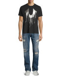 Geno Distressed Straight-Leg Jeans, Blue Misfit