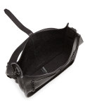 Unlined Leather Feed Bag, Black