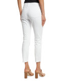 Organic Skinny Ankle Jeans, White 