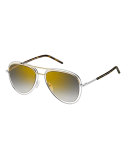 Wire-Rim Aviator Sunglasses