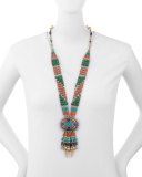 Beaded Fringe Pendant Necklace