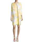 3/4-Sleeve Jacquard Jacket with Sheath Dress