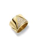 18K Yellow Gold Triangoli Diamond Ring
