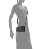 Debossed Leather Crossbody Bag, Black