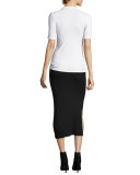 Short-Sleeve Fitted Jersey Tee, White