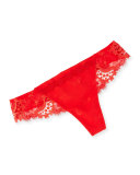 Wish Floral-Lace Tanga Thong, Rouge