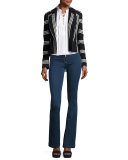 Harper Poplin Lace-up Blouse, White