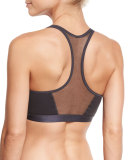 Racerback Mesh-Inset Bralette