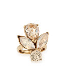 Bold Teardrop Crystal Ring, Golden