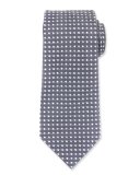 Neat Diamond Silk Tie, Dark Blue