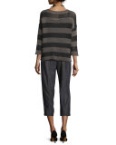 Crisp Organic Cotton Striped Sweater, Oregano