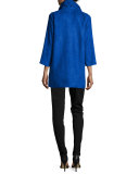 Faux-Suede Long Shirt, Petite