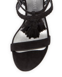 Tasselmania Suede City Sandal, Black