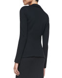 Milano Pique Knit Scoop-Neck Dress, Caviar