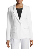 Slim-Fit One-Button Blazer, White