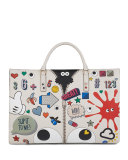 Ebury Sticker-Print Leather Tote Bag