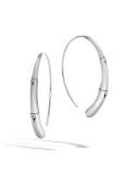 Bamboo Large Sterling Silver Hook Earrings